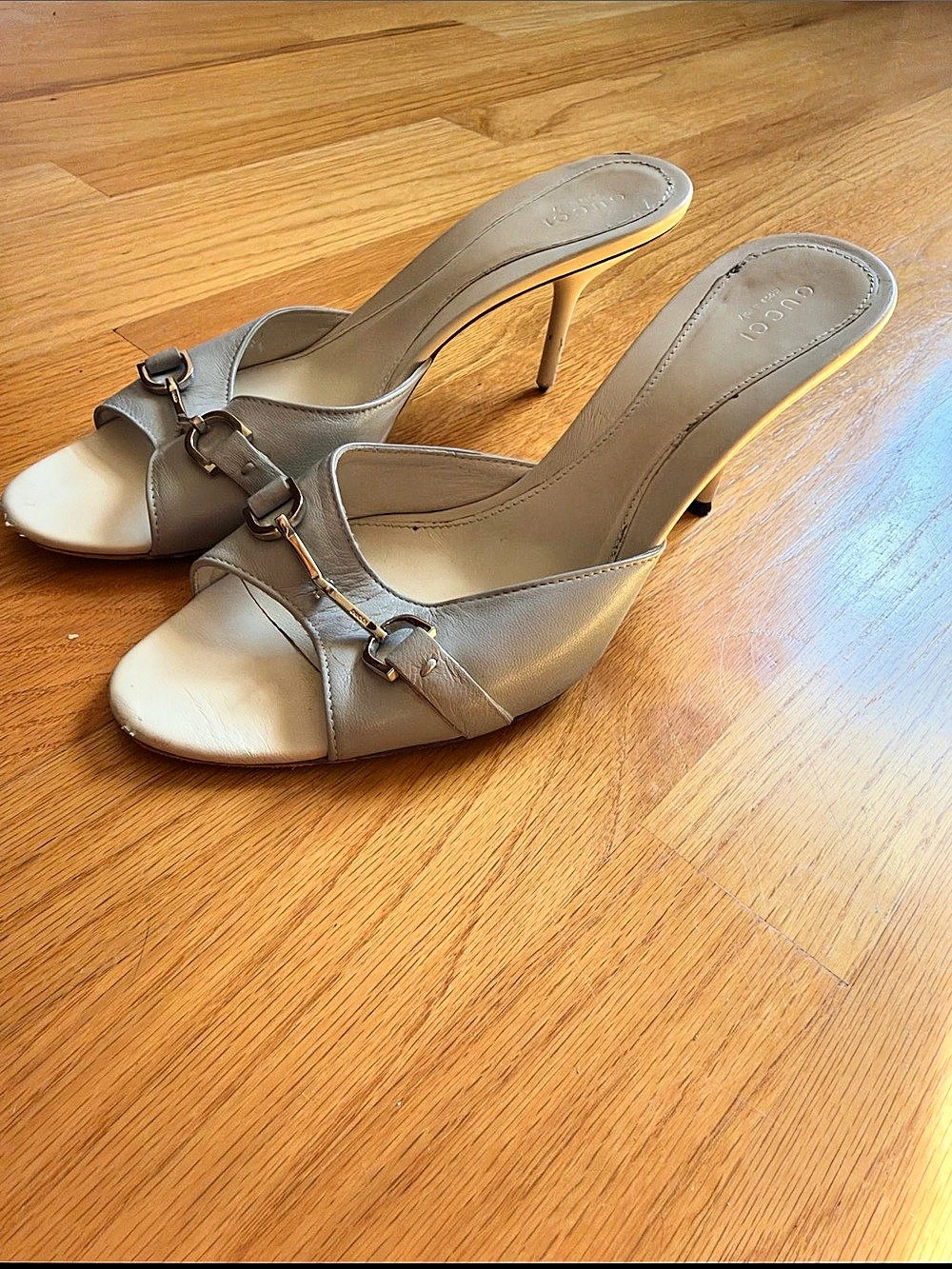 Gucci Horsebit Kitten Heel Mules in Brown US 8